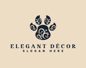 Decorative Animal Paw logo design