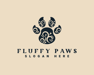 Decorative Animal Paw logo design