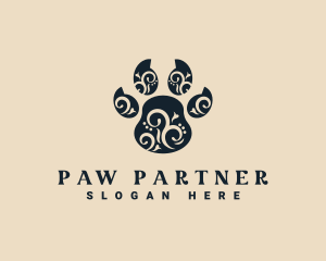 Decorative Animal Paw logo design