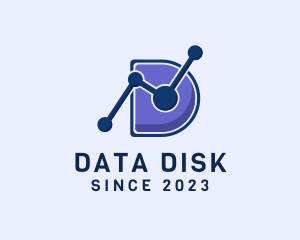 Data Technology Letter D logo design