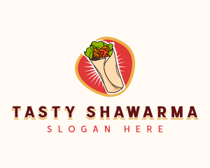 Shawarma Pita Wrap logo design