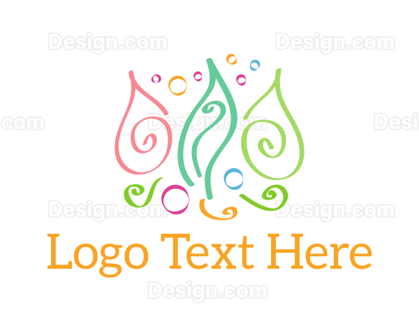 Colorful Swirl Doodles Logo