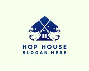 House Broom Housekeeping logo design