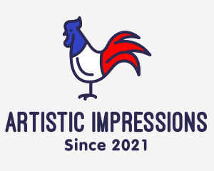 France Chicken Rooster logo design