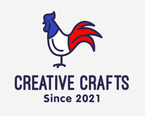 France Chicken Rooster logo design