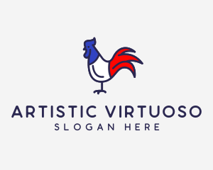 France Chicken Rooster logo design