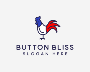 France Chicken Rooster logo design