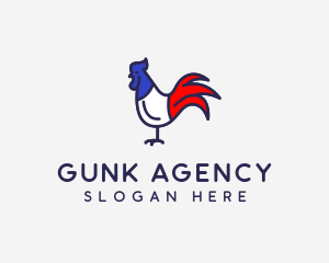 France Chicken Rooster logo design