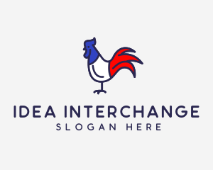 France Chicken Rooster logo design