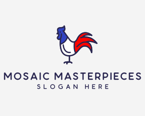 France Chicken Rooster logo design