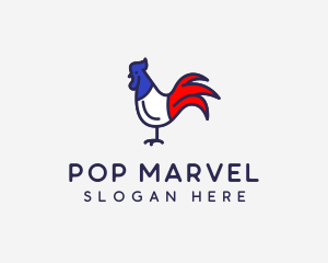 France Chicken Rooster logo design