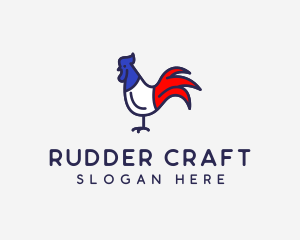 France Chicken Rooster logo design