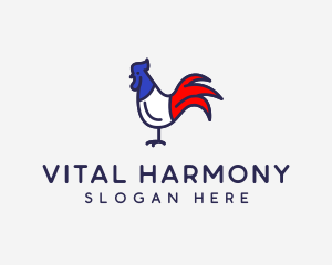 France Chicken Rooster logo design