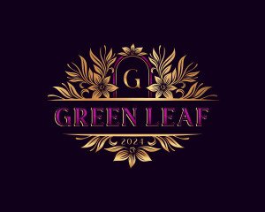 Crest Floral Leaves logo design