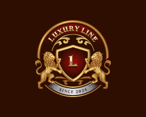 Luxury High End Lion Crest logo design