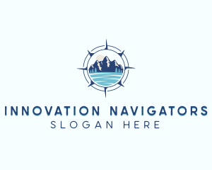 Mountain Navigation Compass logo design