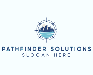 Mountain Navigation Compass logo design