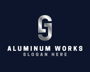 Industrial Steel Metal Letter GJ logo