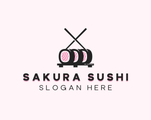 Salmon Sushi Dining logo design