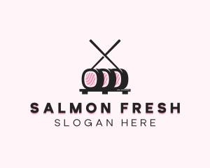 Salmon Sushi Dining logo design