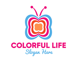 Colorful Butterfly Insect logo design