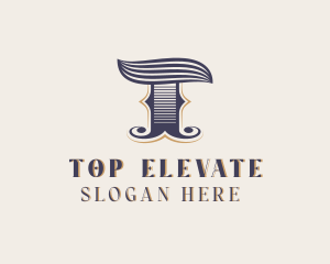 Vintage Brand Boutique Letter T logo design