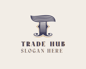 Vintage Brand Boutique Letter T logo design