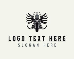 Skull Motorbike Biker logo