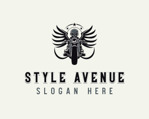 Skull Motorbike Biker Logo