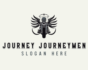 Skull Motorbike Biker logo