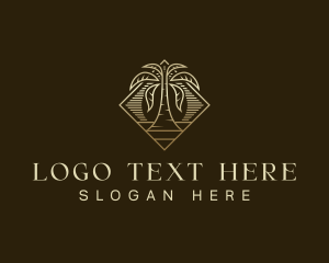 Elegant Sunset Palm Tree logo