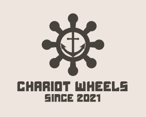 Anchor Ship Wheel  logo design