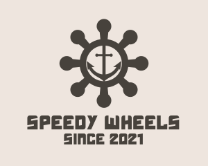 Anchor Ship Wheel  logo design