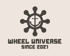 Anchor Ship Wheel  logo design