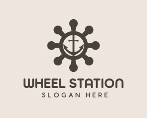 Anchor Ship Wheel  logo