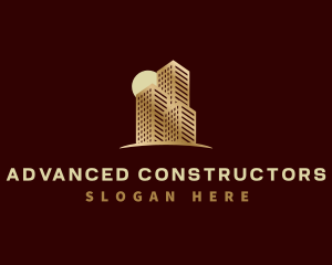 Skyscraper Building Construction logo design