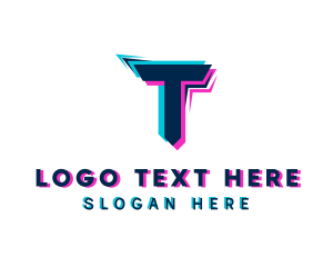 Cyber Glitch Letter T logo