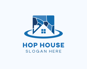 Negative Space House Tiles logo design