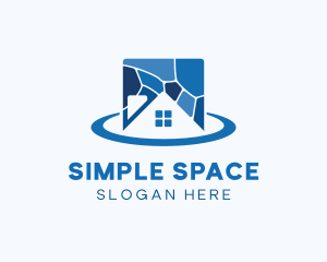 Negative Space House Tiles logo design