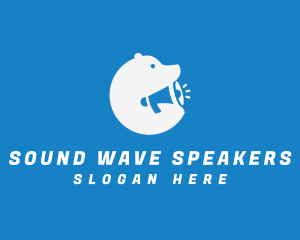 Polar Bear Megaphone logo design