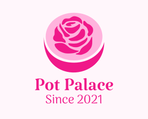 Rose Flower Pot logo design