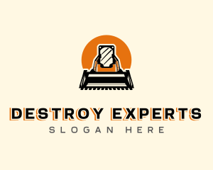 Excavation Bulldozer Contractor logo design