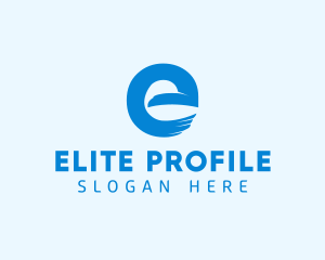 Blue Eagle Letter E logo design