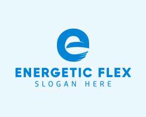 Blue Eagle Letter E logo design