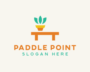 Pot Plant Furniture Bench logo design