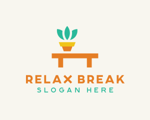 Pot Plant Furniture Bench logo design