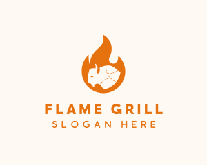 Buffalo Flame Barbecue logo design