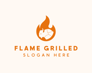 Buffalo Flame Barbecue logo design