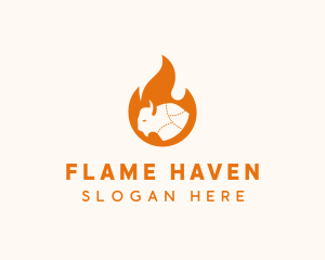 Buffalo Flame Barbecue logo design