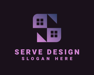 House Window Letter S logo design